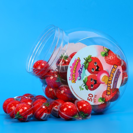 Chewing gum with sour filling “Brush Bubble! Strawberry balls ", 10 g-2