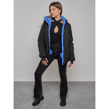 Ski jacket female, size 42, black color-16