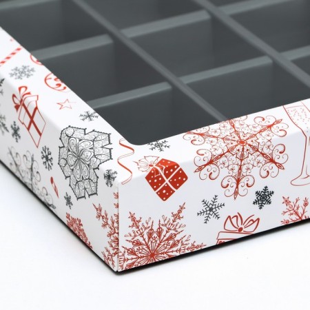 New Year. Box for 12 sweets "Gifts", 19 x 15 x 3.6 cm, confectionery packaging-3