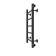 Water towel "Sanprise" Aurora P5, 300x600 mm, side connector., Black matte