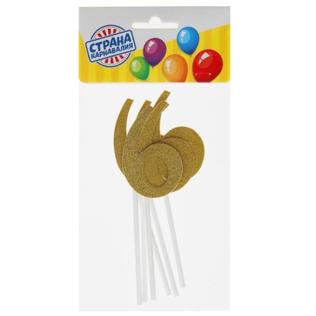 Topper "6", set 6 pcs., Mix colors