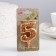 Candle in the Sanata cake, number "5", gold with red stars, 5.5 cm