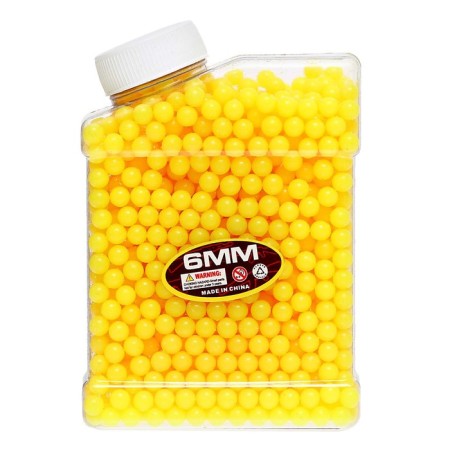Bullets 6 mm Plastic, 1500 pcs., Yellow, in a jar-2
