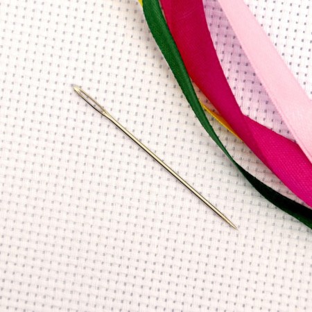 Embroidery with ribbons on the canvas "Anyutina Eyes", a set for creativity-3