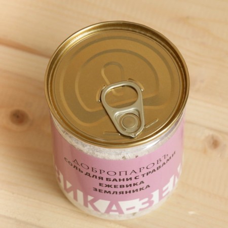 Salt for a bath with herbs "Blacks - Strawberries" in a transparent bank 400 g-3