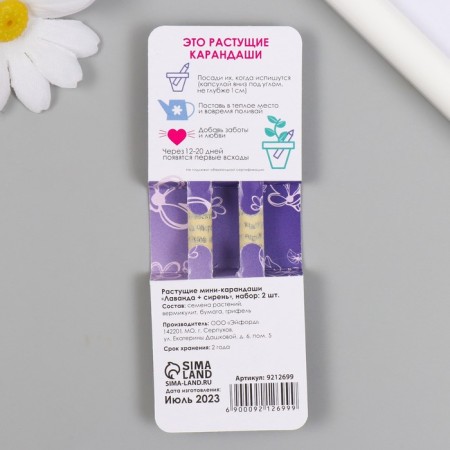 Growing gift pencils Mini "lavender + lilac" set 2 pcs.-1