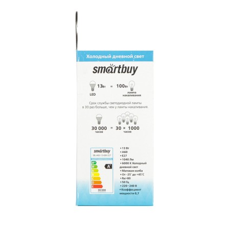 Smartbuy, E27, A60, 13 W, 6000 K, cold white light lamp-3