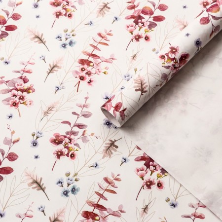 A set of packaging paper, glossy "flowers", 50 × 70 cm, 2 sheets