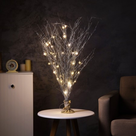 LED figure "Gray branches" 80x55x6 cm, 30 LED, AAX3 batteries (not in the kit), glow warm white