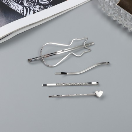 Invisibility for hair "Tiril" (set 4 pcs) cat, 5.5 and 6.5 cm, silver