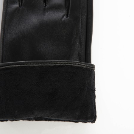 Gloves of wives 24*1*9 cm, leather claim, without insulation (c), dimensionless, bow, black-2