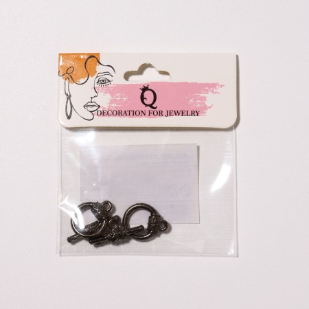 Castle-Toggl “Flower”, 1.6 × 1.4 cm (in 1 set 2 pcs.), Black color-3