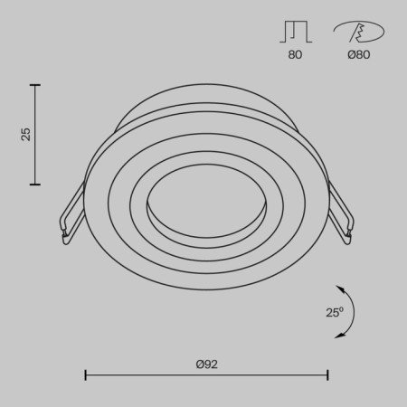 The built-in lamp Technical DL023-2-01W, 1x50W, 9.2x9.2x2.5 cm, GU10, white color-8