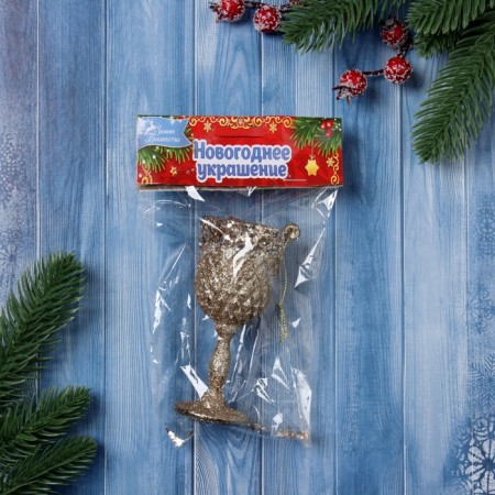 Decoration Christmas tree "Grow Glitter" 10x4.5 cm, gold-1