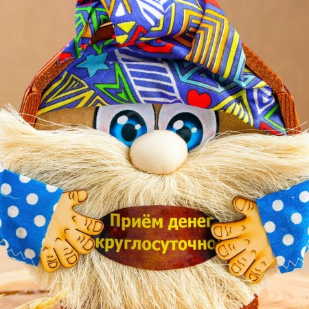 Wooden piggy bank "Brown Kuzma", mix-4