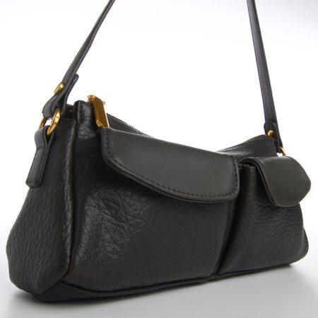 Female bag Textura, average size, dark gray color-3