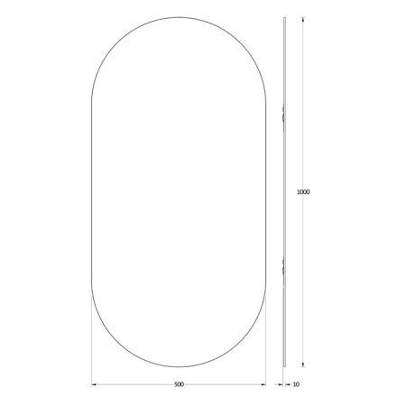 Evororm mirror with a polished edge, 50x100 cm-1