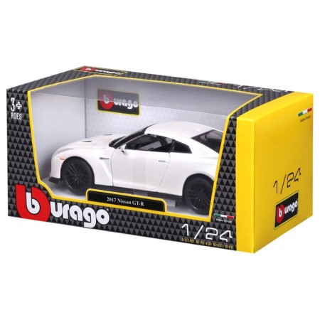 BBURAGO Nissan GT-R 2017, Die-Cast, 1:24, opening doors, white color-11