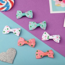 Зажим для волос "Бантик" горох,  4,5 см, микс