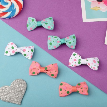 Hair clip "Bow" peas, 4.5 cm, mix