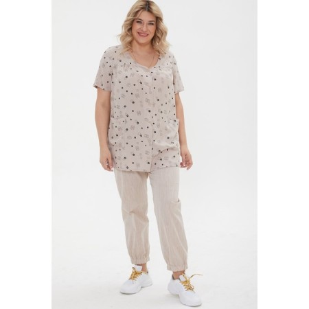 Female blouse, size 54, beige color-2