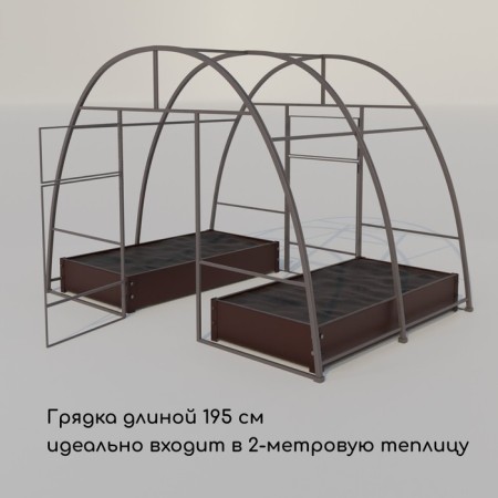 Glocked bed, 195 × 100 × 15 cm, brown, Greengo-5