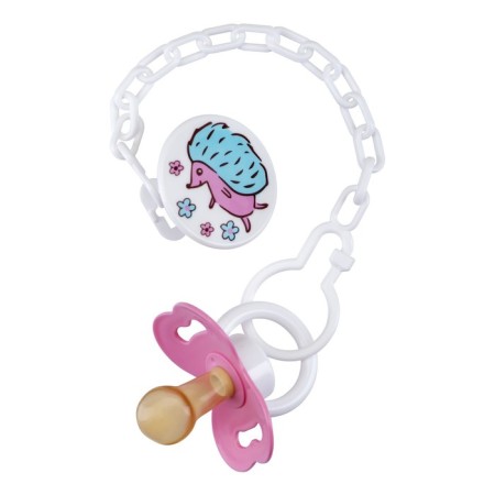 Latex orthodontic dummy, with a clothespin, from 3 months., Mix color-6