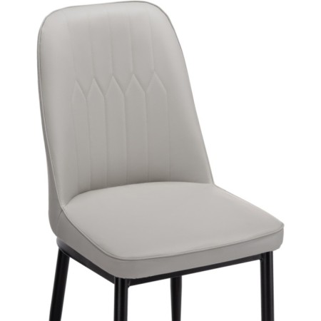 Metal frame stool Flor metal/eco -leather, black/gray 43x50x83 cm-4