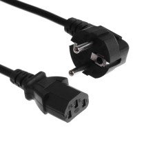 Power cable Luazon KDGN-005, SCHUKO-C13, 10 A, 3 m, 3 residential, black