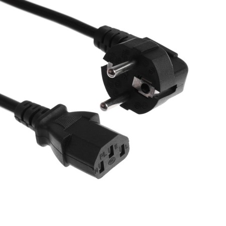 Power cable Luazon KDGN-005, SCHUKO-C13, 10 A, 3 m, 3 residential, black