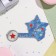 Mini-postcard "February 23" Glitter, Blue Star, 13x13.5 cm