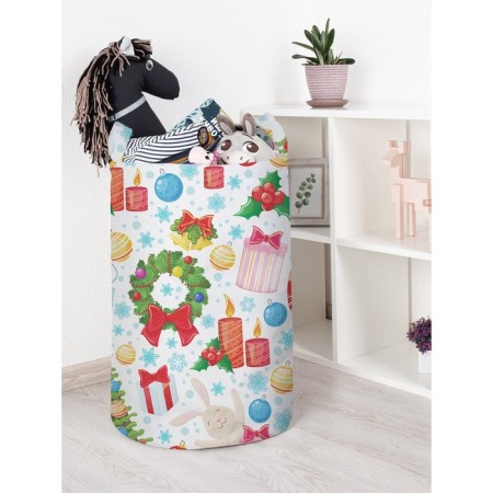 Basket for toys "New Year's snowmen, size 40x60 cm