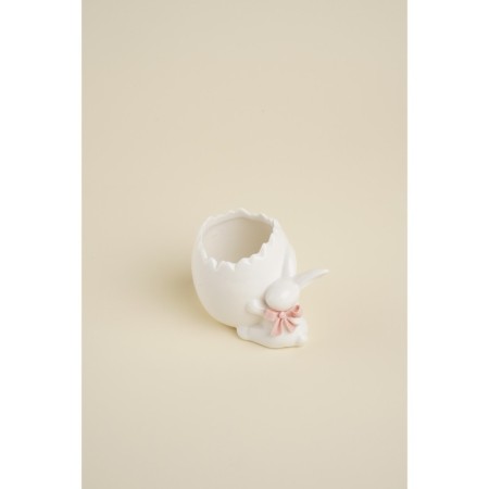 Ceramic stand for the egg "Bunny", 9 × 6.5 × 7 cm, white color-1