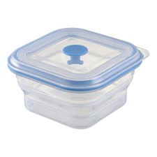 Silikobox transportation and storage container, silicone, folding, 400 ml, blue color