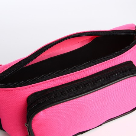 Lightning waist bag, outer pocket, black/pink color-4