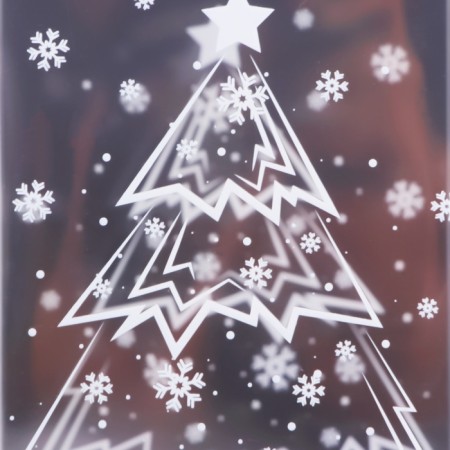New Year. Box gift New Year's folding PVC "Christmas tree in the forest" 12 x 7 x 7 cm.-2