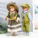 Doll Collectible couple "Vika and Anton, roses on a green" set 2 pcs 40 cm
