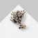 Brooch "Frog" chess, black and white color in black gold