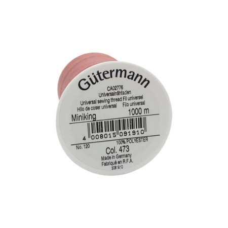Miniking universal thread, 1000 m, 715263 (473 powder pink)-1