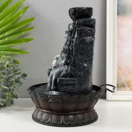 The desktop fountain from the network, the backlight "Krishna and Radha are sitting at the waterfall" 20x20x30 cm-3