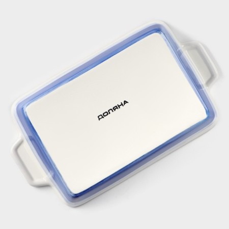 Porcelain baking form rectangular shares "Cosmos", 700 ml, 23.5 × 13.5 × 4.5 cm, blue color-3