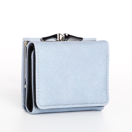 Women's wallet on the button, blue color
