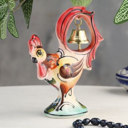 Souvenir "Cockerel with a bell", color, gzhel-4