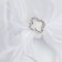 Outlet. Hair bow on elastic band, white, 6x25 cm, kitty Marie