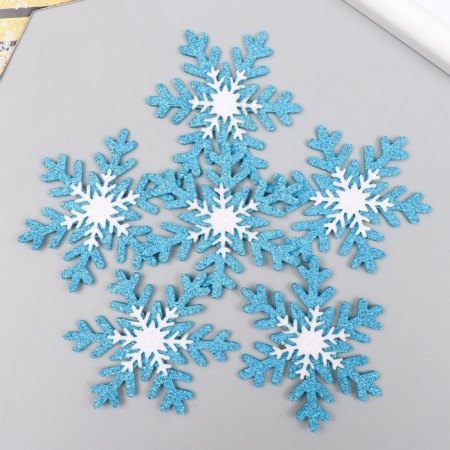 Foamir's blank "Snowflakes" 5.5 cm, set 6 pcs, blue with white-2