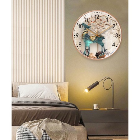 Wall clock, series: interior, "deer", smooth move, d-30 cm, aa-3