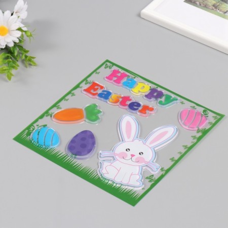 Silicon sticker on the glass "Happy Easter" 19.5x19.5 cm 7882176-1