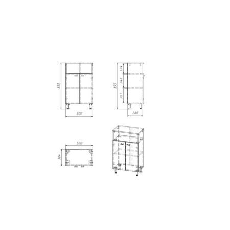 Bathroom chestnut "Vega 5002" White, 50 x 30.3 x 85.4 cm-8