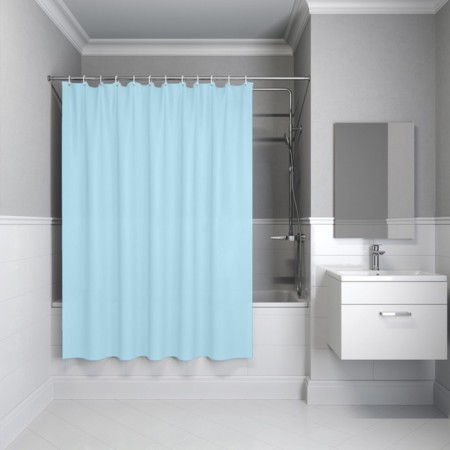 Curtain for the bathroom IDDIS P07PE18I11, PE, 200x180 cm, blue
