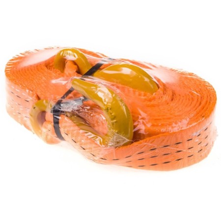Ribbon SkyWay cable, 4 tons, 5 m, 2 hooks, reinforced, orange, s03101022-2